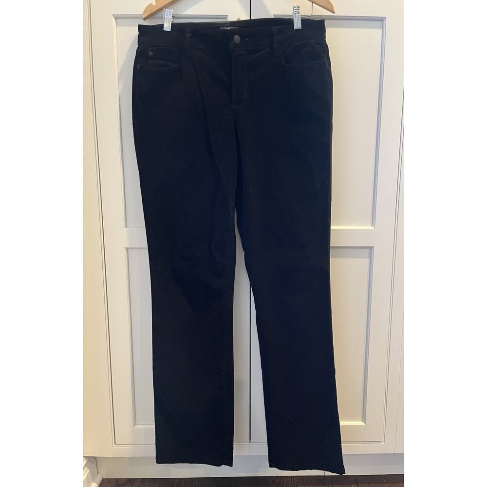 NYDJ Womens Size 12 Velvet Black Pants Jeans Straight Leg black